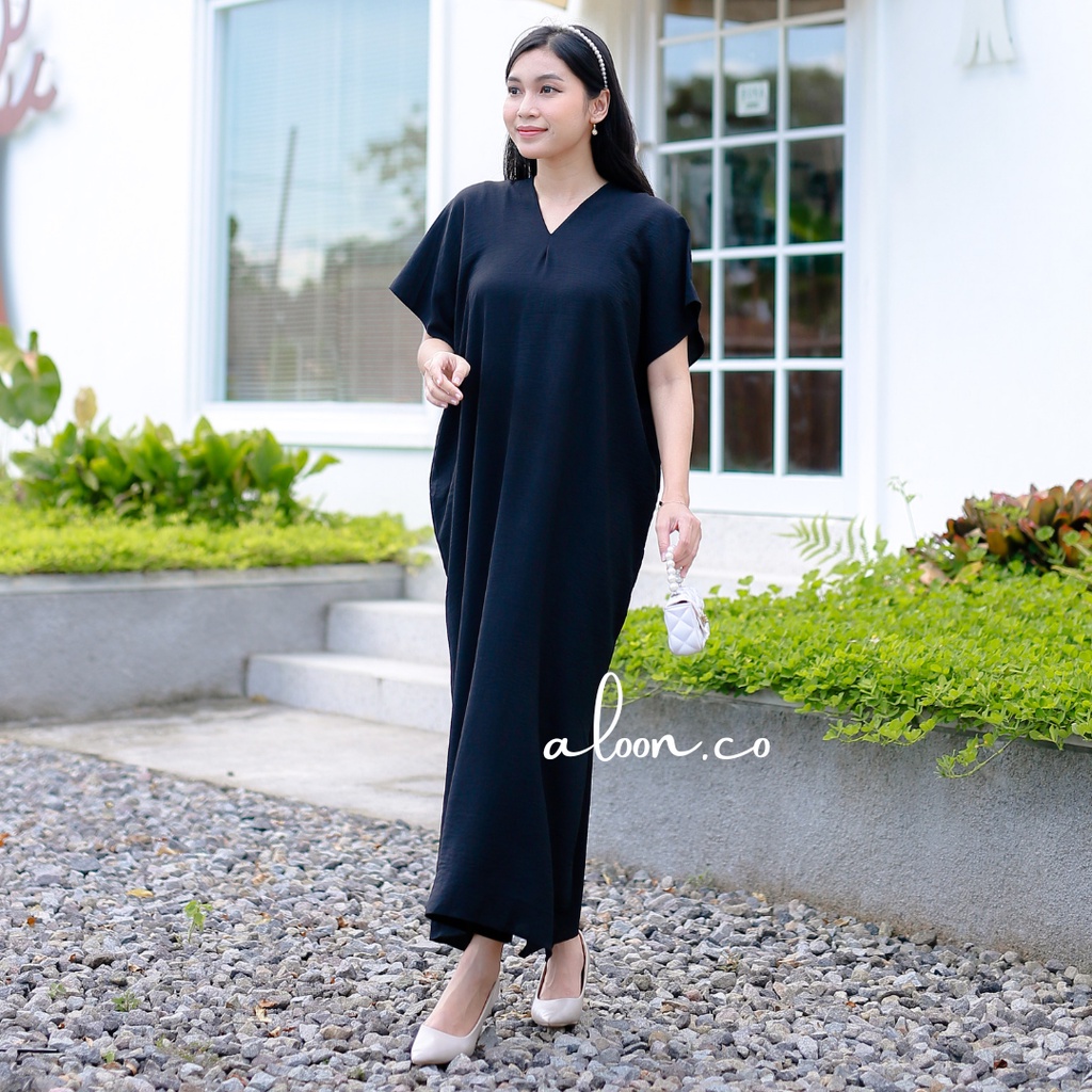 Emilia Midi Dress Crincle Airflow – Midi Dress Korea Jumbo - Nagita Long Square Oversize