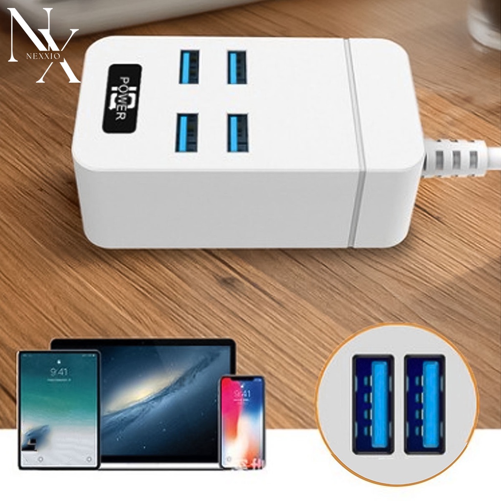 NexXio Stop Kontak Colokan listrik 3ways smart power strip socket &amp; port USB TRAVEL BESTSELLER