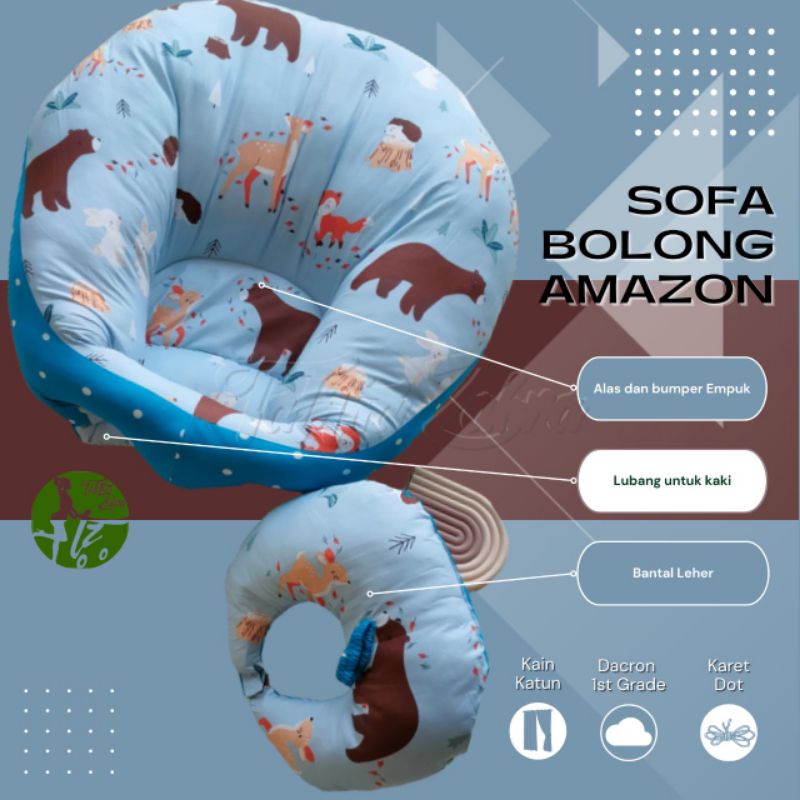 Ready Stock Bantal Sofa Bolong Bayi belajar duduk Baby Menyusui Free Bantal Dot Kado Lahiran Murah