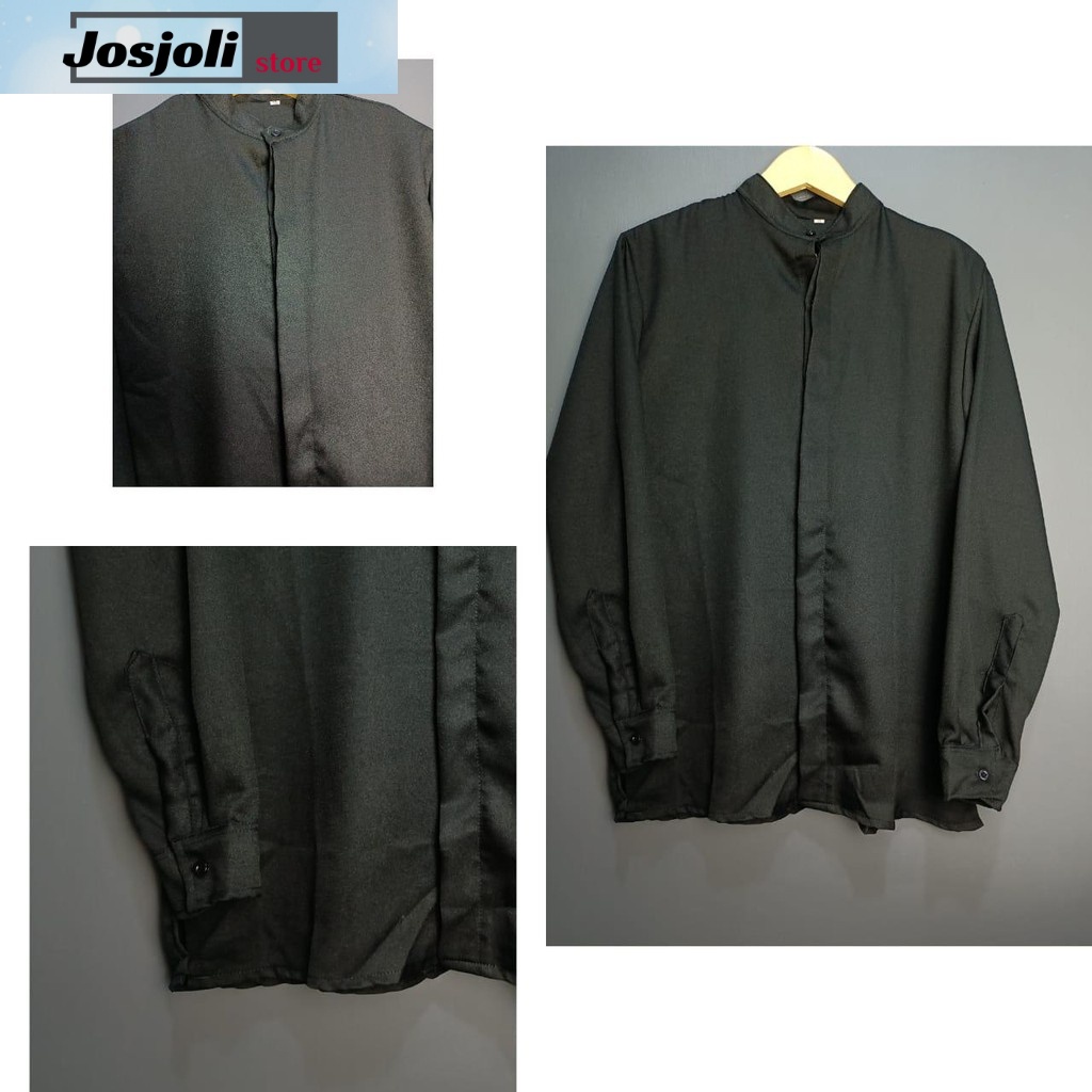 JOSJOLI_STORE/kemeja kancing pria casual korea BTS Koko Lengan Panjang Size M,L,XLXXL-Fashion pria