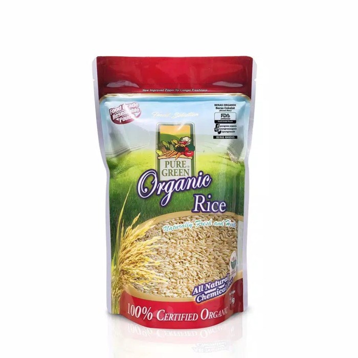 

Puregreen Organic Rice Beras Organik Beras Coklat (Brown Rice) 1 kg