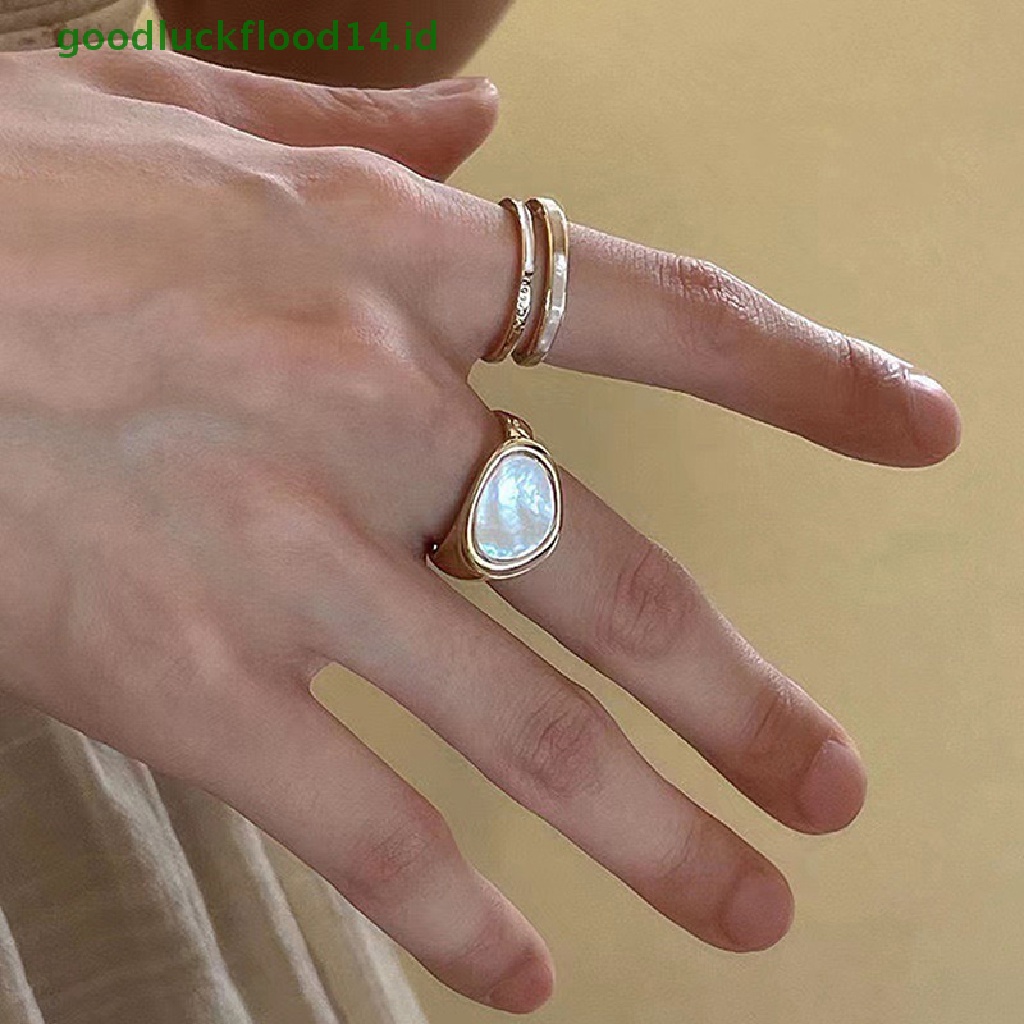 [GOOGFOUR] Vintage Colorful Drip Glaze Open Rings Untuk Wanita Desain Baru Temperamen Logam Lingkaran Geometris Aksesoris Perhiasan [TOP]