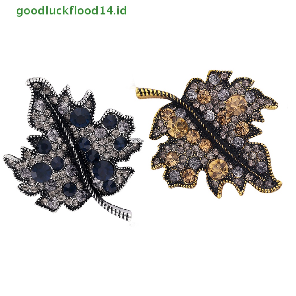 [GOOGFOUR] Berlian Imitasi Maple Leaf Shaped Bros Pin Retro Badge Bag Pernikahan Dekorasi Ornamen [TOP]