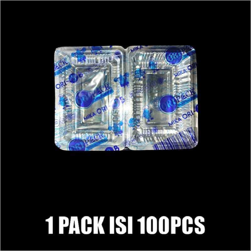 Mika Kue Tray Box Nasi Uk 3 Tempat Kemasan Jajanan Pasar Plastik Bening Murah