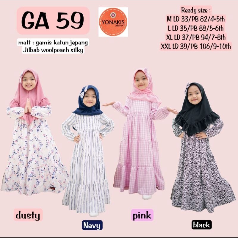 EMJE- GAMIS ANAK BY YONAKIS ORIGINAL / set gamis anak /gamis yonakis