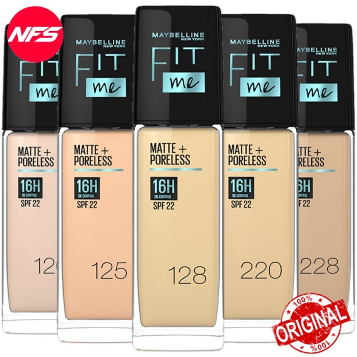 Diskon  Maybelline Fit Me Matte+Poreless Liquid Foundation/Alas Bedak Original