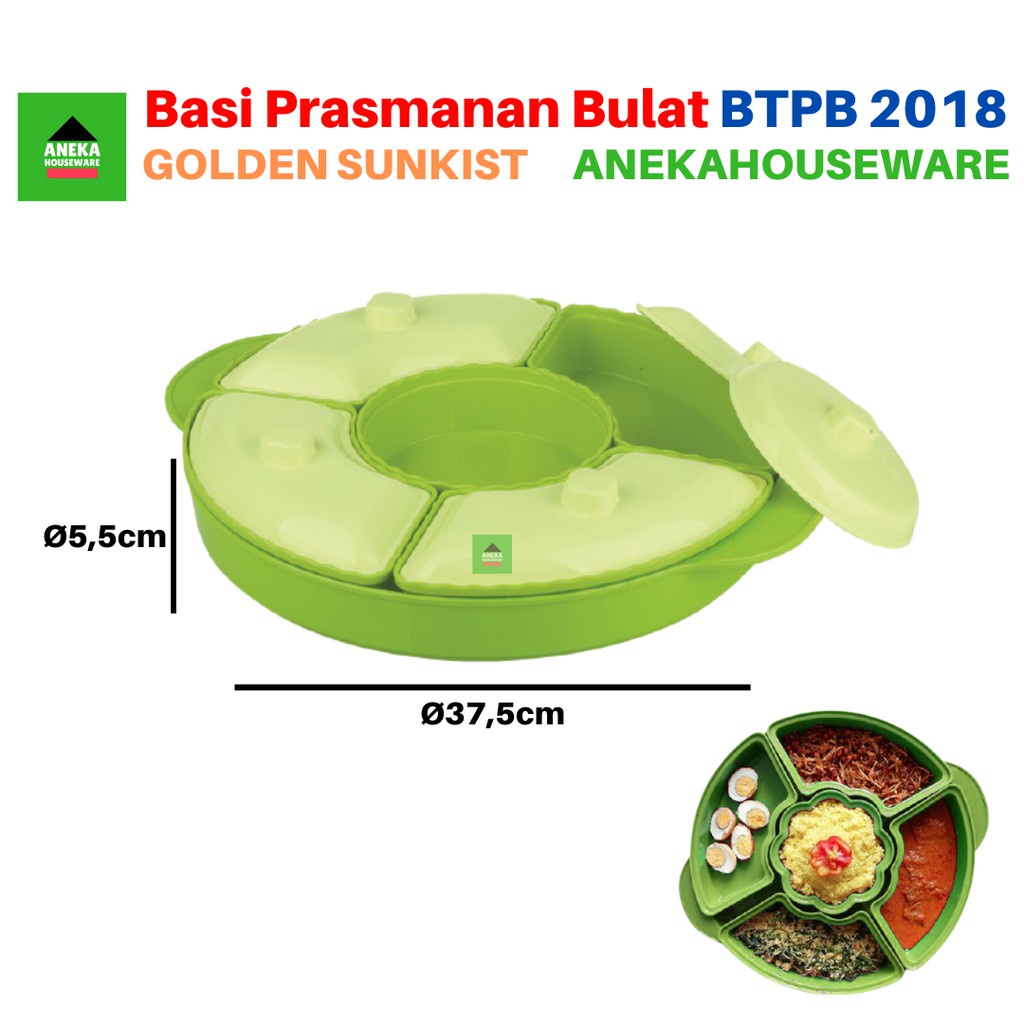 Basi Prasmanan Bulat Wadah Makanan Plastik Golden Sunkist
