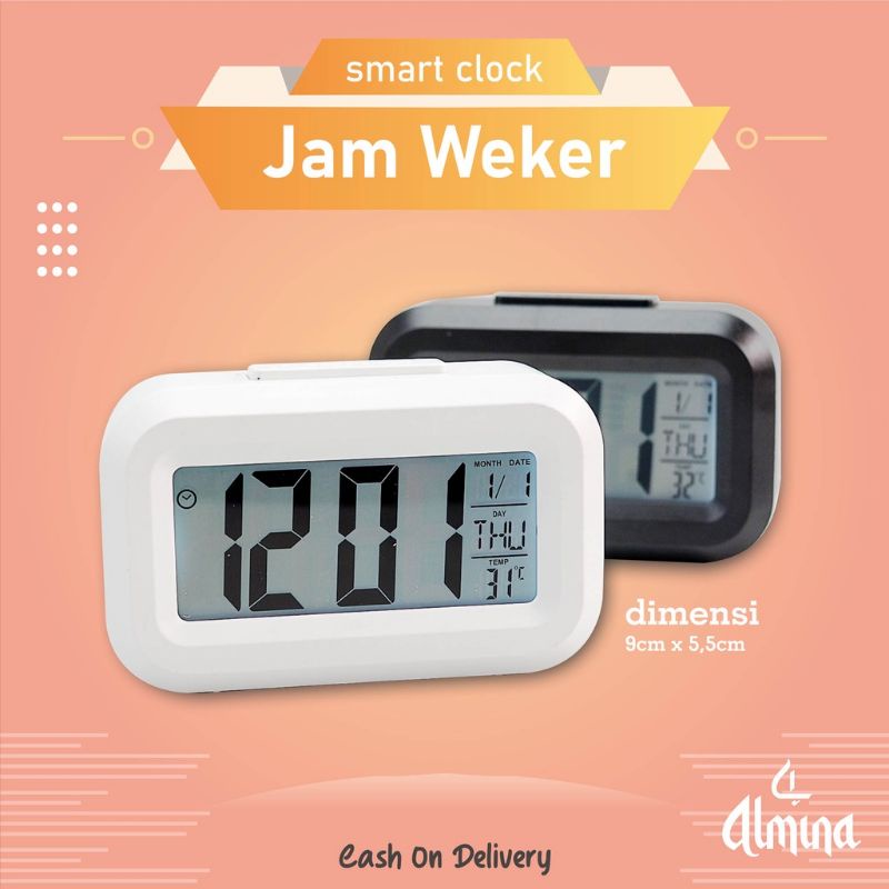 jam weker digital / jam meja digital / digital smart alrm clock