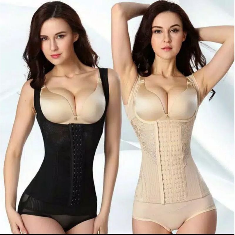 FEEL TA Korset Pelangsing S-6XL VEST Perut Buncit Long Torso 6 Kait Size Jumbo Corset Melahirkan Pos