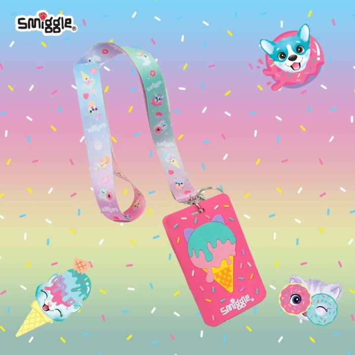 

NAMETAG ID CARD SMIGGLE RUBBER DENGAN TALI