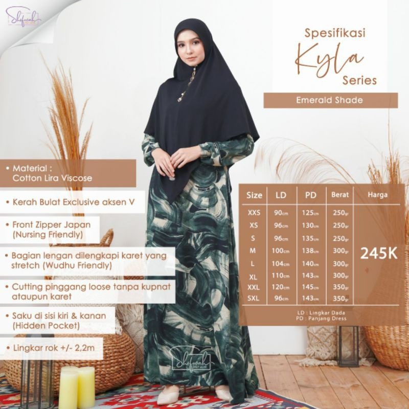 SHOFWAH KYLA DRESS SERIES GAMIS MAXI SYARI BUSUI MATERIAL COTTON LIRA VISCOSE LEMBUT RINGAN DAYA SER
