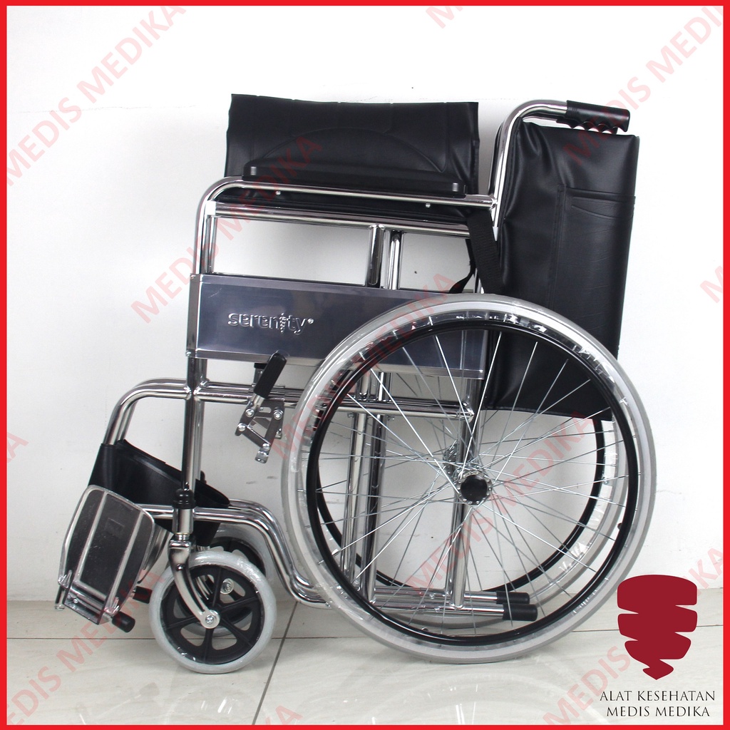 Kursi Roda Standard Serenity SR809S Wheel Chair Rumah Sakit Velg Jari Steel Wheelchair Standar SR 809 S