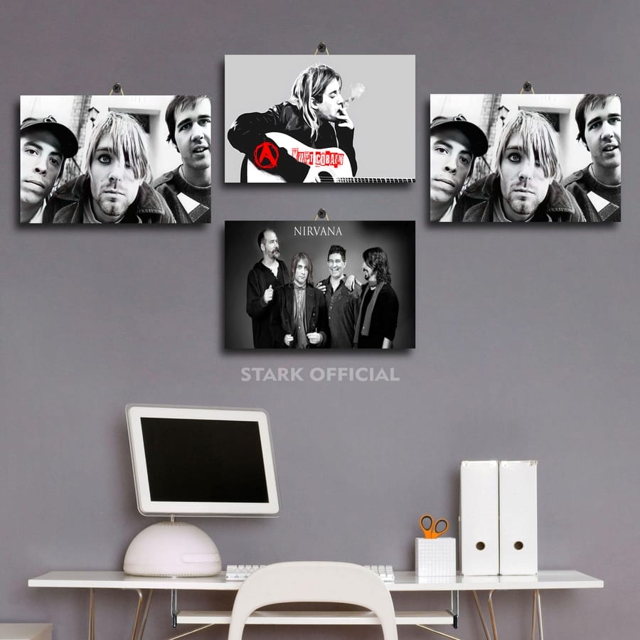 POSTER RUANG ANGGOTA BAND NIRVANA 20X30 6G33N/R2DCJ/ HIASAN KAMAR VOKALIS BAND NIRVANA / HIASAN DIND