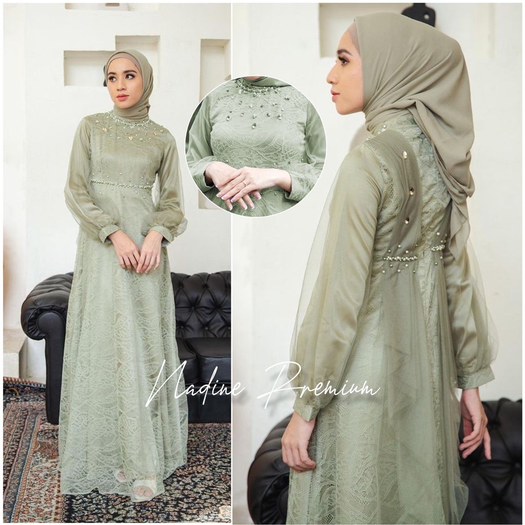 JUMBO READY - NEW SALWA NADINE DRESS EXCLUSIVE TERBARU GAMIS BRUKAT MAXI PESTA KONDANGAN LAMARAN TUN