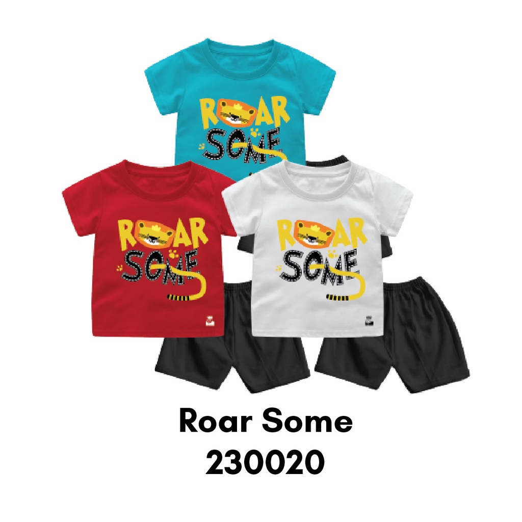 Setelan Bayi &amp; Anak NAF Typography Tema Roar Some Usia 6 Bulan-8 Tahun Bahan Katun Combed 30s