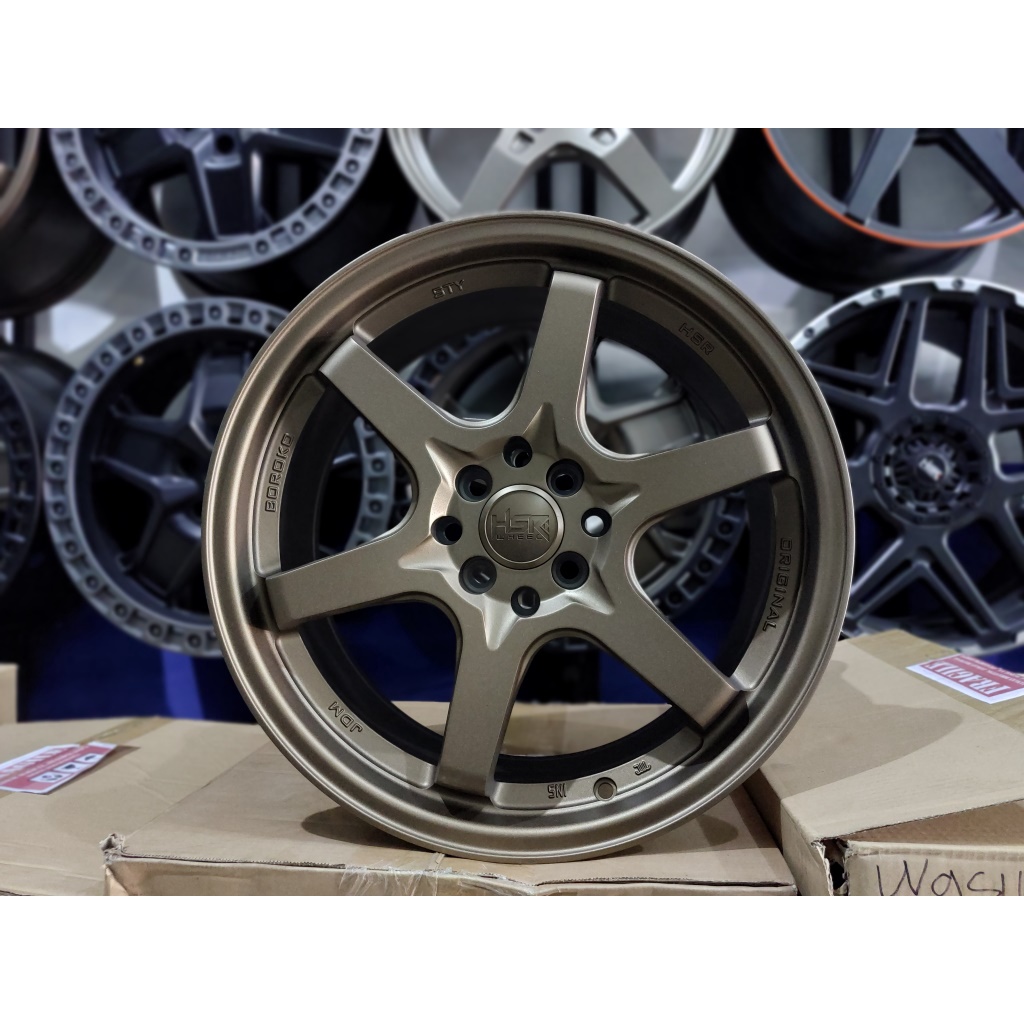 VELG MOBIL PALANG 6 JDM RING 17 STY HSR PCD 4X100 4X114,3 BRONZE R17 LUBANG 4