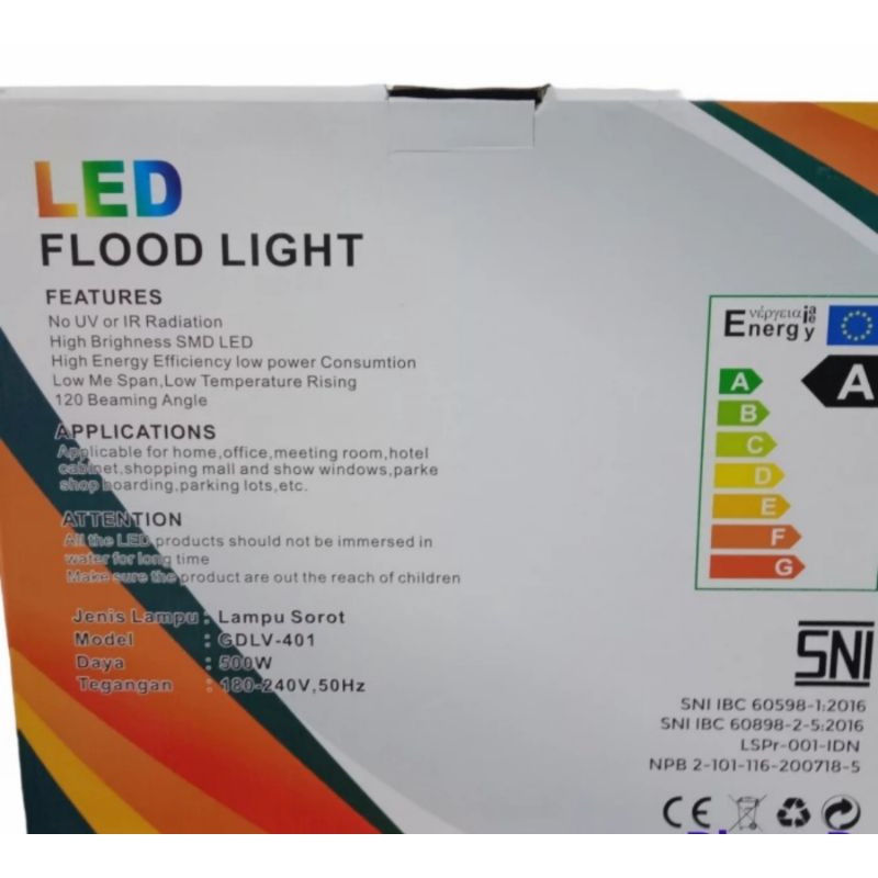 Lampu Sorot LED Flood Light 500 Watt Standar SNI