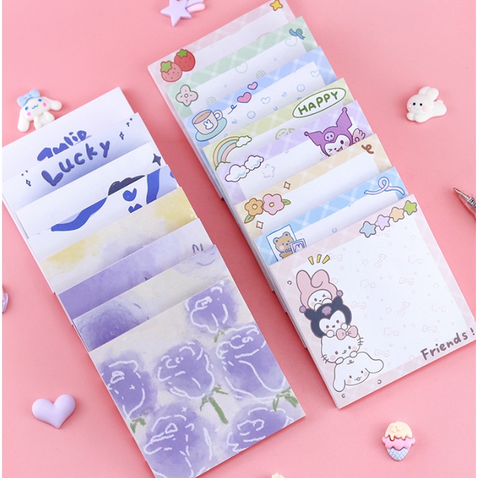 

Sticky notes purple color motif rose