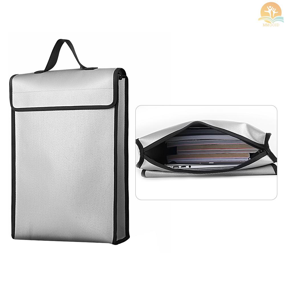 [MMOI] Tas Dokumen Tahan Api Bahan Silikon Cair Tahan Air Peredam Panas1200℃ Tas Brankas Berkapasitas Besar Tahan Api Untuk Tempat Penyimpanan Dokumen Tablet Paspor File Cash