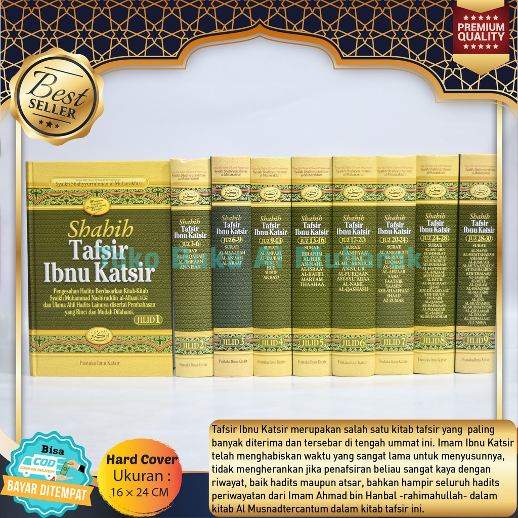 Buku Tentang Islam Kitab Shahih Tafsir Alquran Ibnu Katsir 1 Set isi 9 Lengkap 30 Juz Tafsir Alquran Ibnu Katsir Ringkasan Paket Islami Lengkap Motivasi Agama Murah Bacaan Pustaka Ibnu Katsir