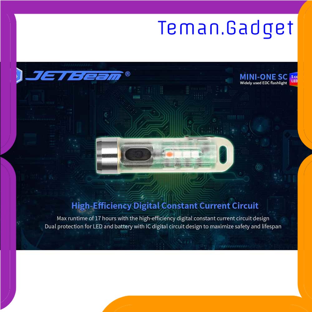 TG-SNT JETBeam Senter LED Mini One SC USB Rechargeable 5 Color 400 Lumens