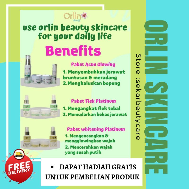 ( FREE HADIAH )ORLIN BEAUTY / ORLIN BEAUTY SKINCARE / ORLIN SKINCARE / PUTIH GLOWING 10HARI