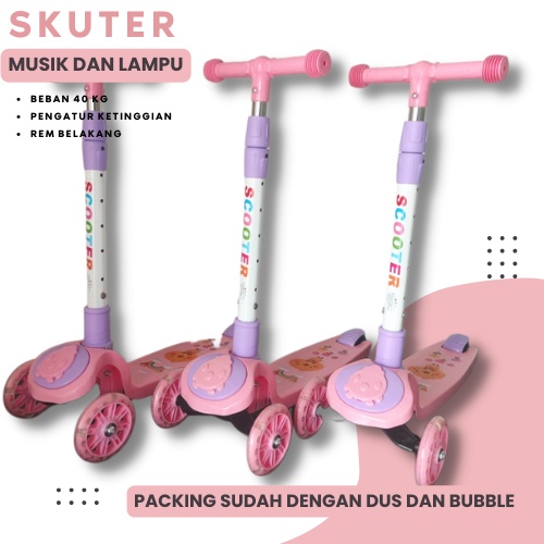 skuter anak vbird roda 3 lampu  musik perempuan cowok murah