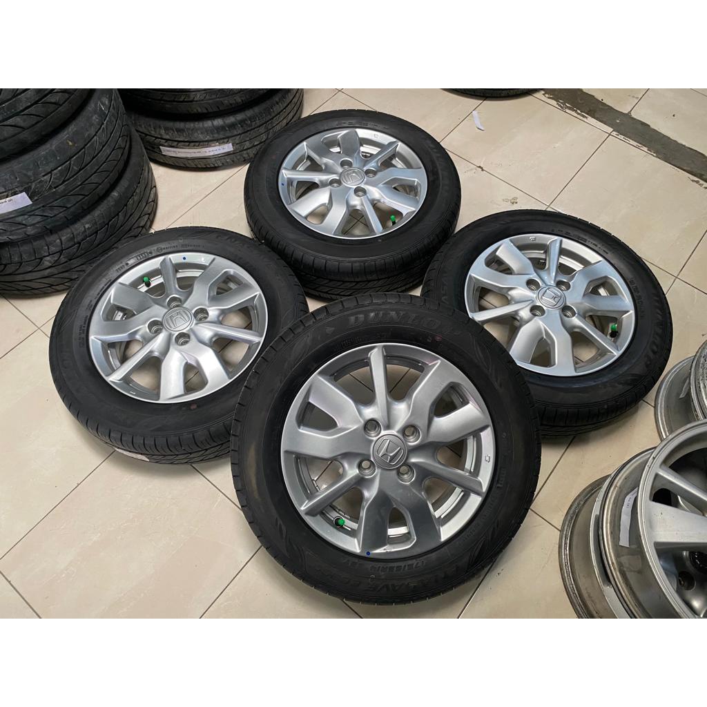 VELG MOBIL STANDAR HONDA BRIO RING 14+ BAN 175 65 R14 DUNLOP