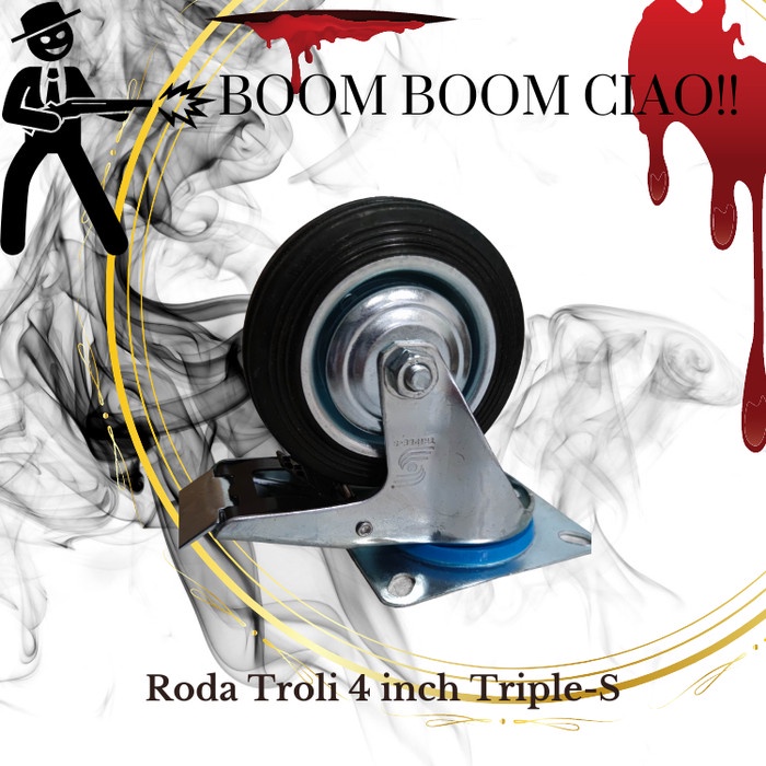 Roda Roda Troli Roda Troly Roda Karet 4 Inch