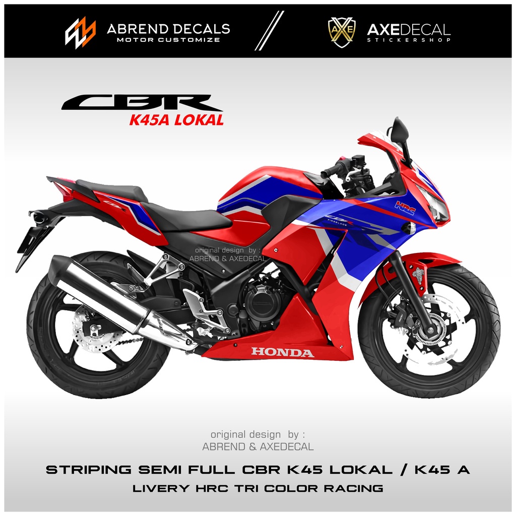 STRIPING CBR K45 HRC RACING / STIKER MOTOR HONDA CBR K45 A