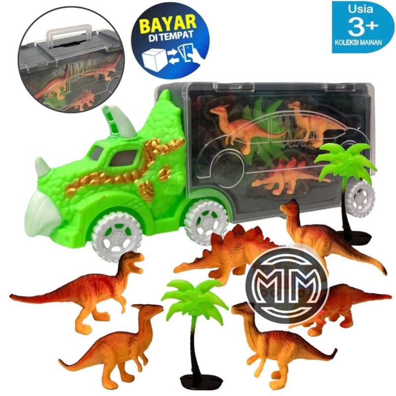 MAINAN TRUCK ISI DINOSAURS 6PCS ANIMAL TRUCK CARRY CASE DINOSAURS YN8