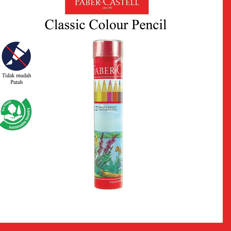 

Super Bonus Pensil Warna Faber Castell Classic 12 Warna Ukuran Long Round Tin Kemasan Tabung Kaleng