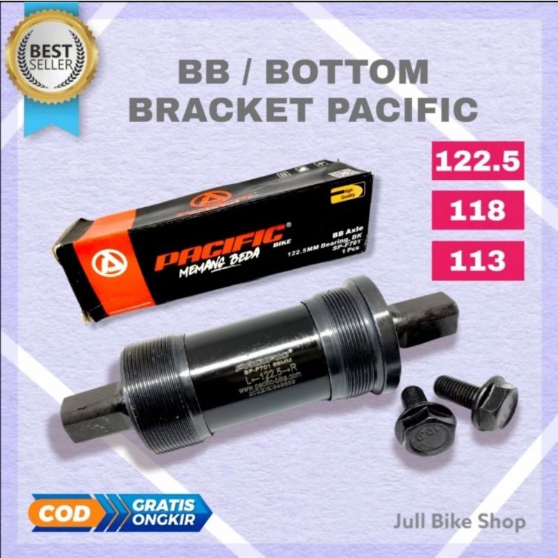 BB Bottom bracket PACIFIC sepeda kotak 113 118 122.5 122 mm bearing lipat mtb dll bering as tengah