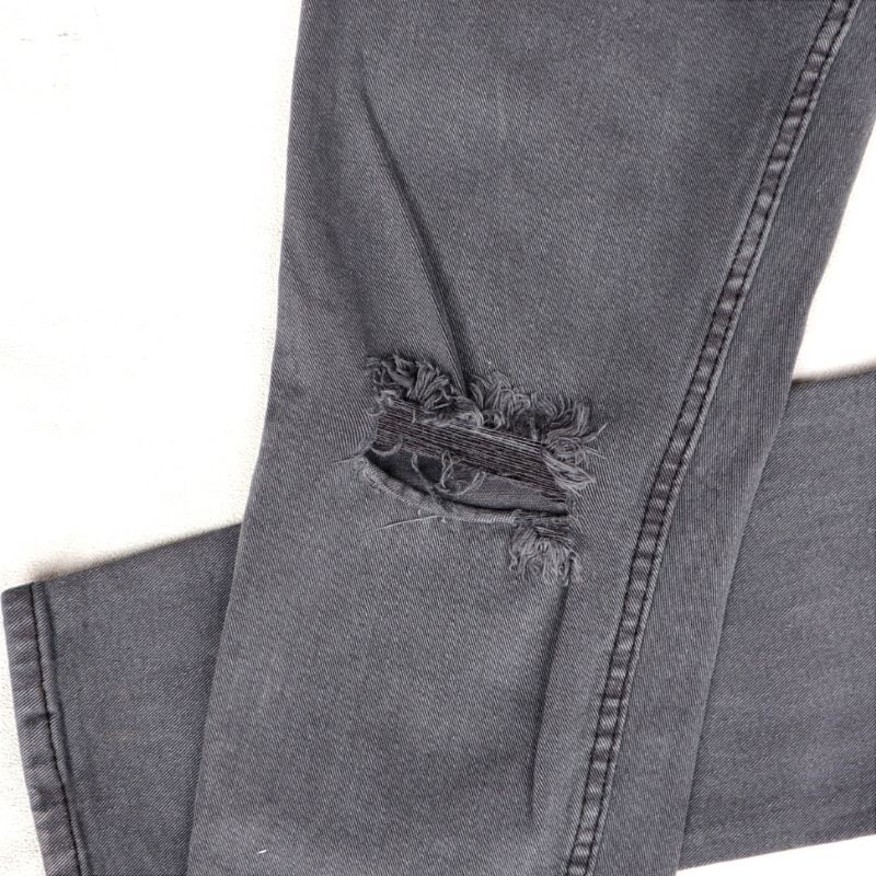 Celana Jeans Sobek Lutut Robek Ripped Hitam Destroy Premium Quality