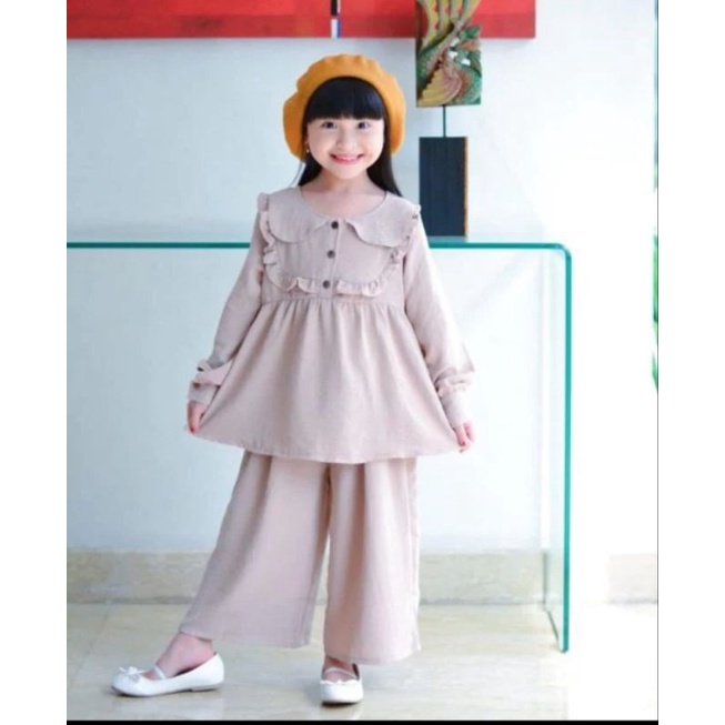 aruna set anak usia 3-12 th/one set crinkel anak terbaru/setelan crinkel anak