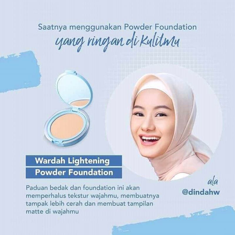 Wardah Lightening Powder Foundation Light Feel | Bedak Padat Natural Matte Finish Full dan Refill