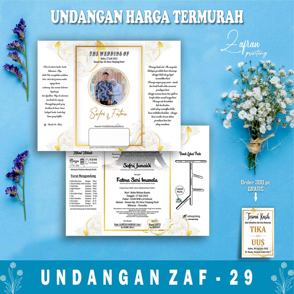 Kartu Undangan Pernikahan Murah, Cantik, Elegant, Simpel, Vintage, Rustik, Surat Undangan Pernikahan
