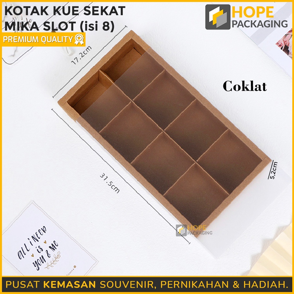Kotak Kue Sekat Mika Slot 17.2x 31.5 cm / Box mika coklat / praline foodgrade gift sale Gift Box Mooocake Transparan