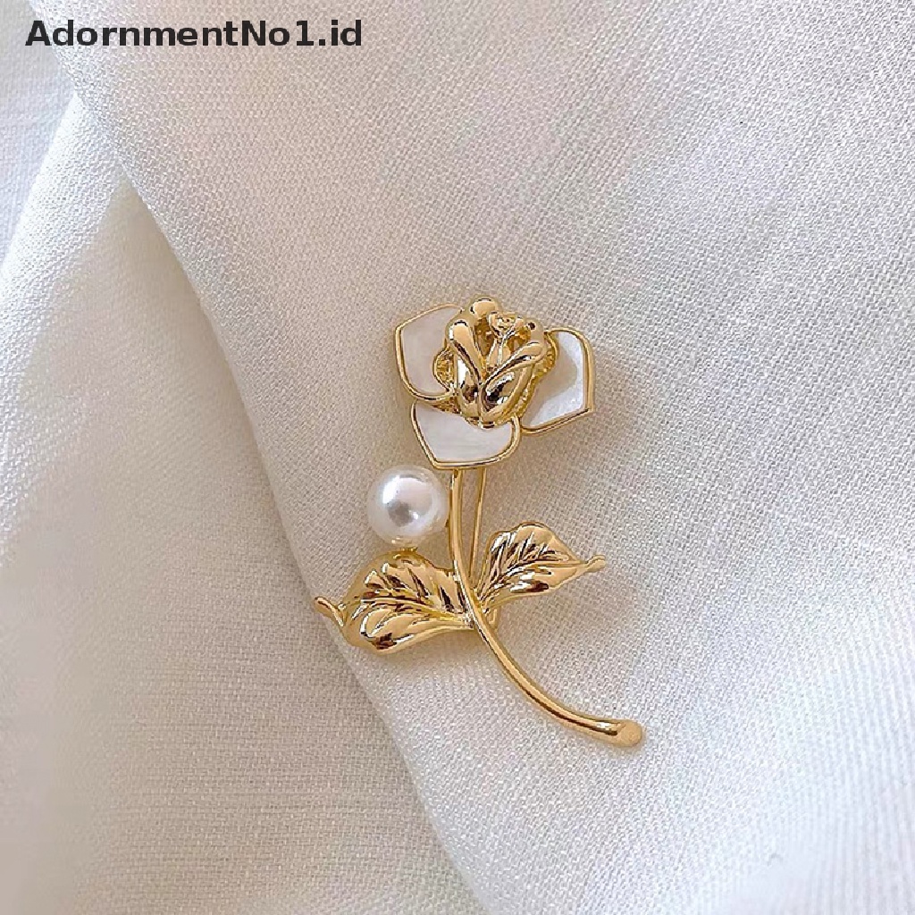 [AdornmentNo1] Bros Bunga Mawar Untuk Wanita Pria Kecantikan Flower Brooch Pin Hadiah Aksesoris [ID]