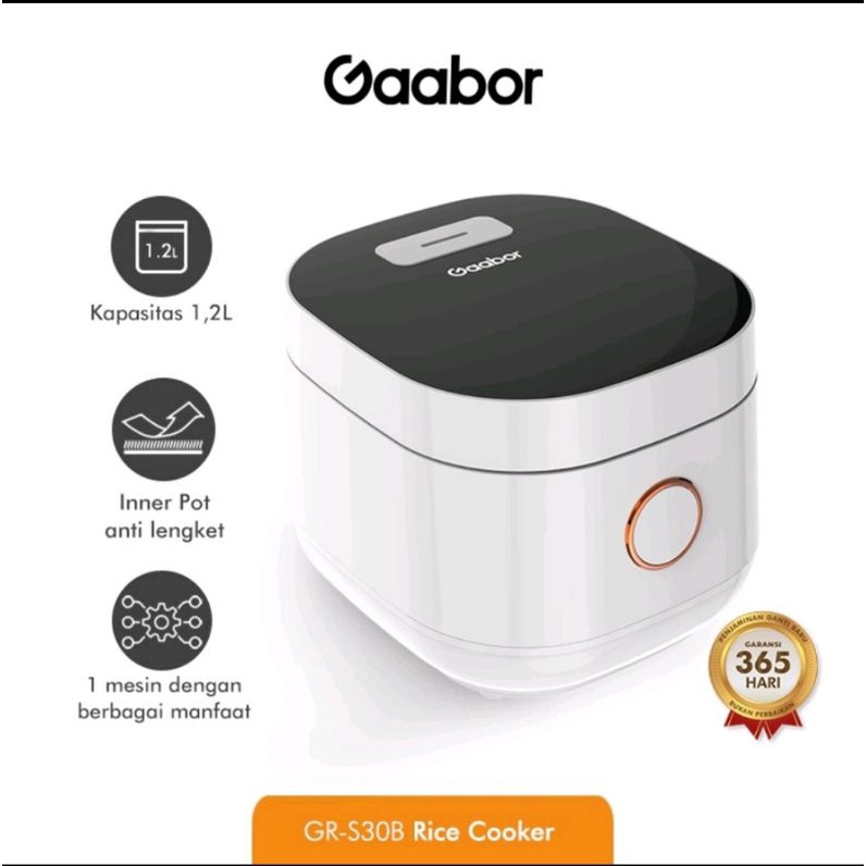 gaabor rice cooker smart digital 1.2 liter - magic com multi fungsi gr-s30b