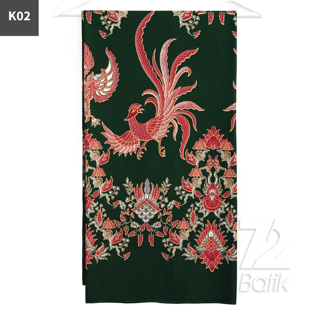 KAIN BATIK PREMIUM Bahan Katun Motif Burung Istana Hitam Merah 722726 Cap 72 Jarik Jarit Samping Kebat Panjang Batik Katun Modern Premium Bahan Seragam Batik Pernikahan Kantor Keluarga Murah Kamen Jadi Batik Bali Lembaran