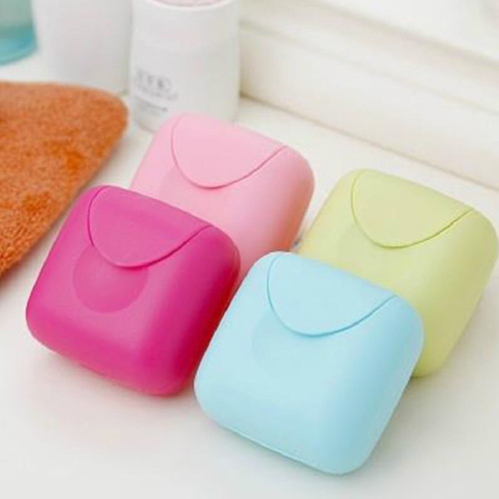 Rebuy Soap Dish Portable Sealed With Lid Tempat Sabun Tahan Air Warna Permen Anti Bocor