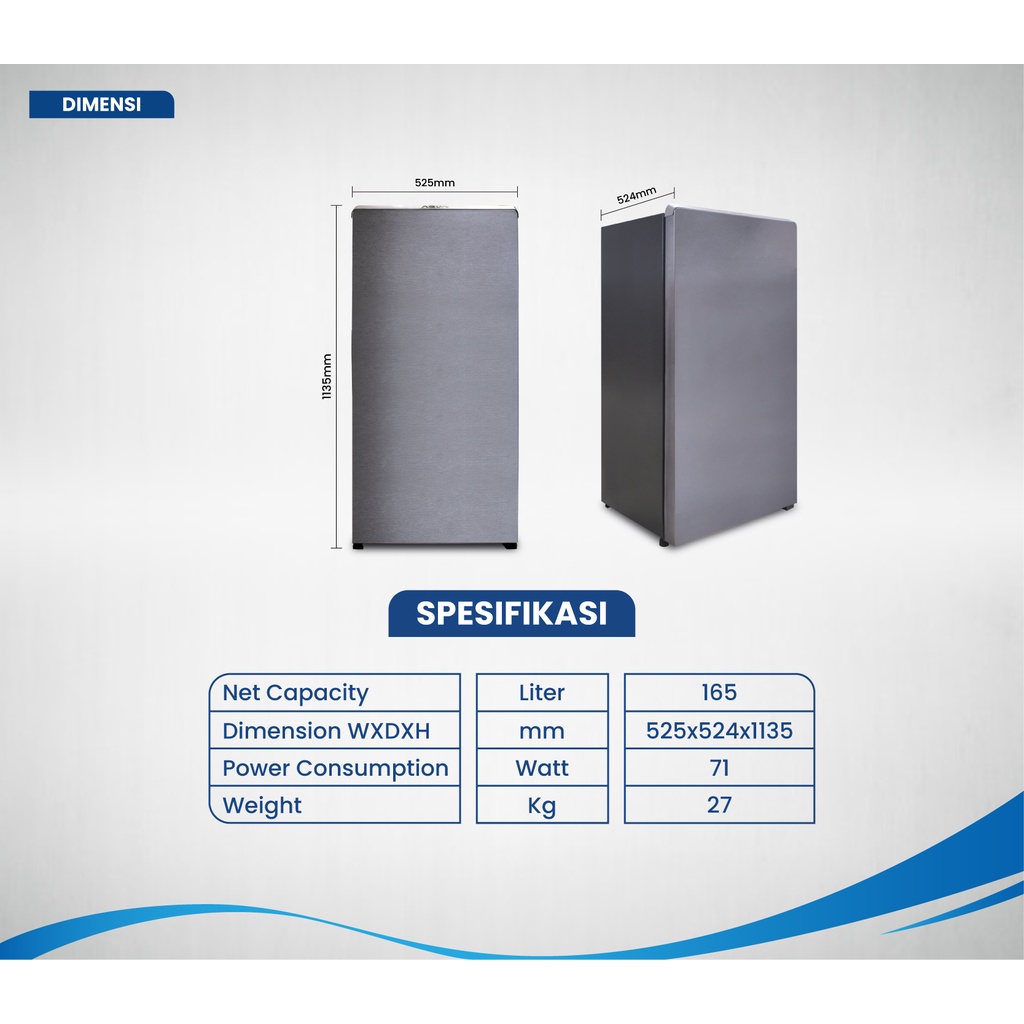 KULKAS AQUA JAPAN AQRD 205 MDS/MLS LEMARI ES 1 PINTU AQRD205MDS 205MLS