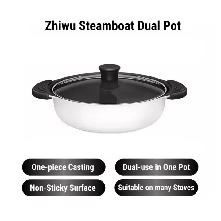 8 ZHIWU GJT03CM - YUAN YANG Shabu Steamboat Cooking Soup Pot 27 cm