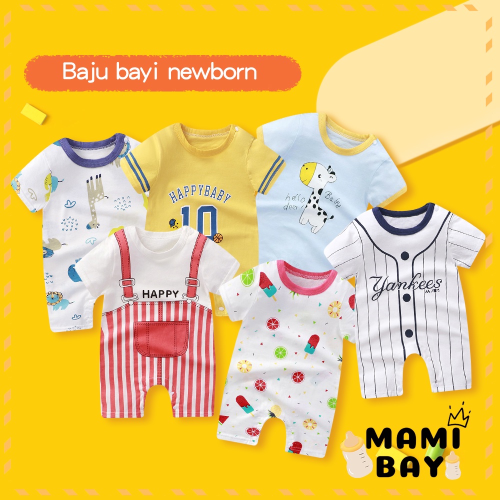 OKEYI Jumper bayi 0-6 bulan/Romper Baju Bayi/Jumper Pendek Bayi Newborn