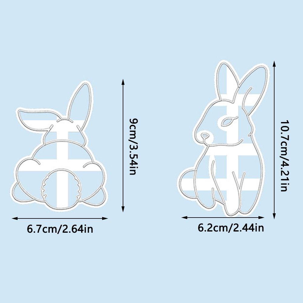 Solighter 2pcs/set 3D Easter Rabbit Food Fondant Pastry Dekorasi Cetakan Kue Plunger Cookie Cutter