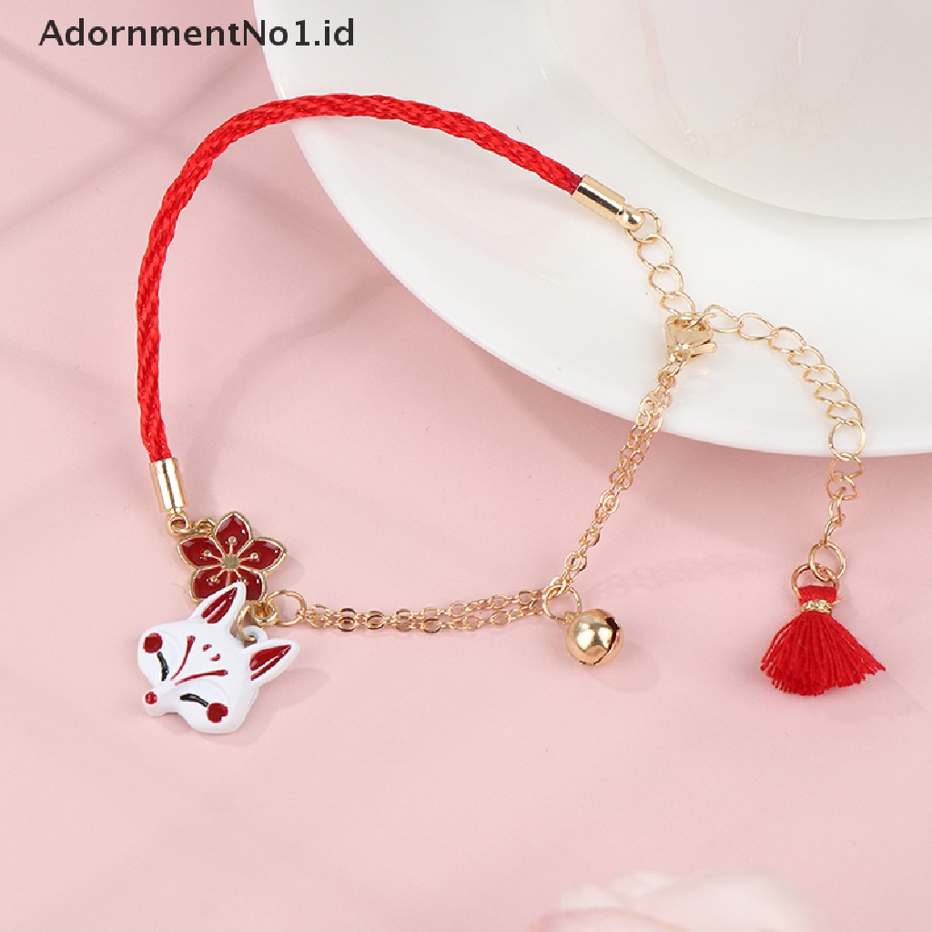 [AdornmentNo1] Fashion Bunga Kartun Hewan Gelang Untuk Wanita Fox Perhiasan Beruntung Bell Gelang Hadiah Untuk Kekasih Teman [ID]