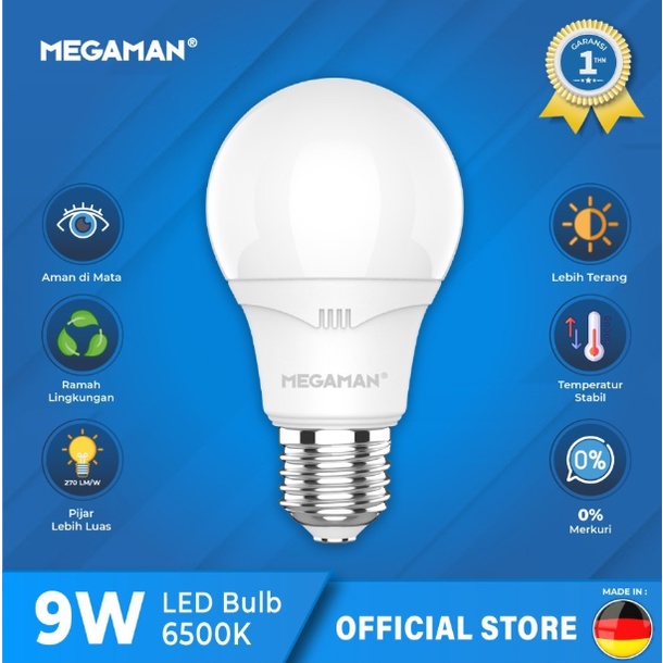 LAMPU LED / BOHLAM MEGAMAN A-BULB YTA60Z1 9W / 9 WATT (GARANSI RESMI)
