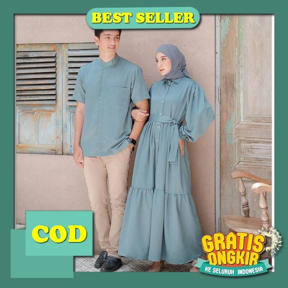 Gamis Couple Keluarga Nibras Terbaru 2023 Baju Sarimbit Cople Keluarga Pasangan Muslim Lebaran Dress