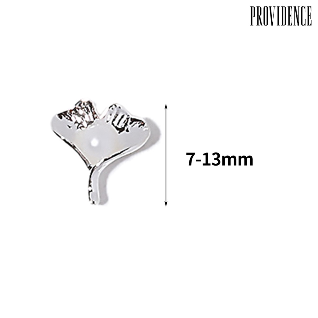 Providence 10Pcs Nail Art Alloy Tiga Dimensi Bersinar Tidak Jatuh Berkilau DIY Mini Nail Art Dekorasi Perak Busur Ornamen Kuku Salon Pasokan